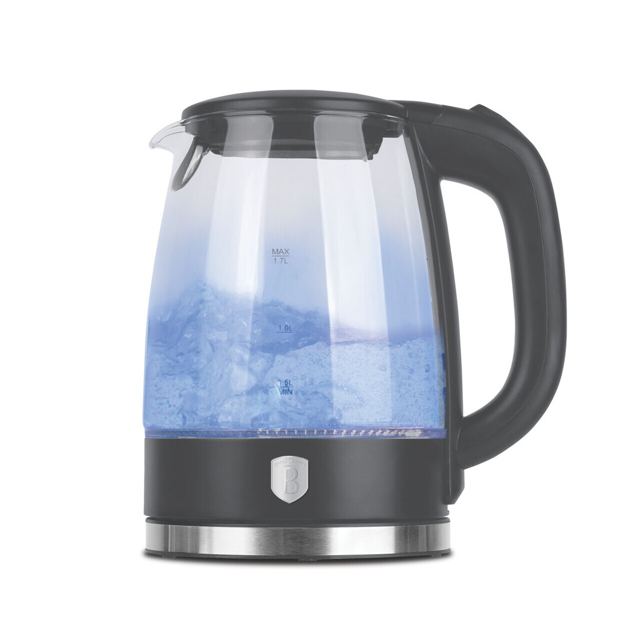 Ceainic electric Berlinger Haus, Anthracite, 1.7 L, sticla borosilicata, antracit mat/transparent - imagine 5